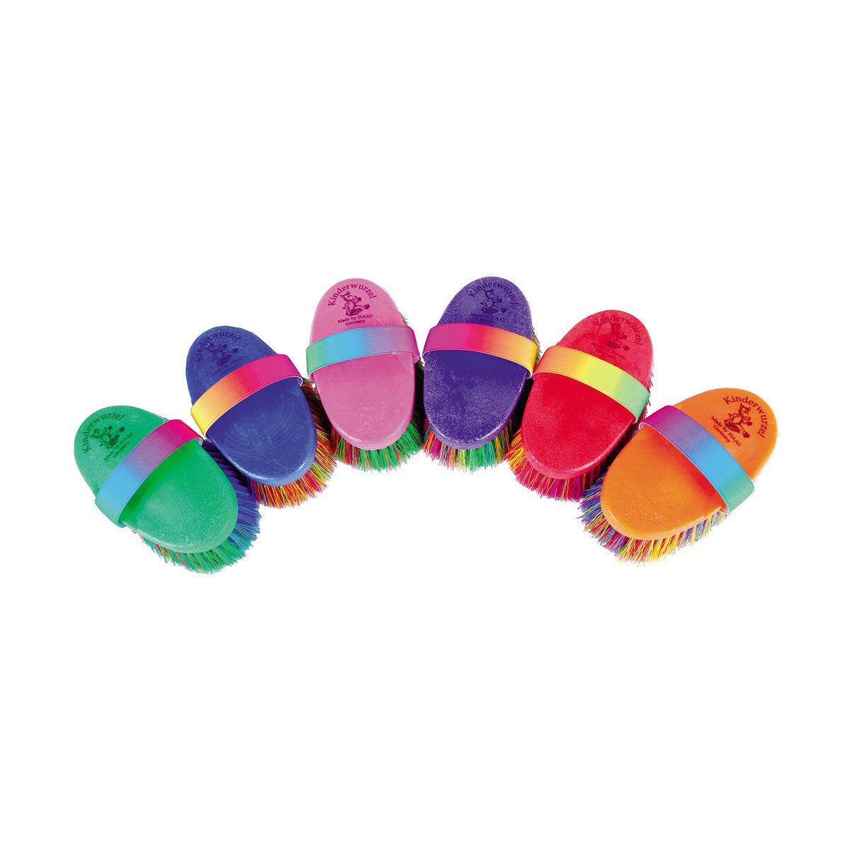HAAS Kids Grooming Brush With Rainbow Bristles - Horse Cleaning Masters Of Shampoos ™