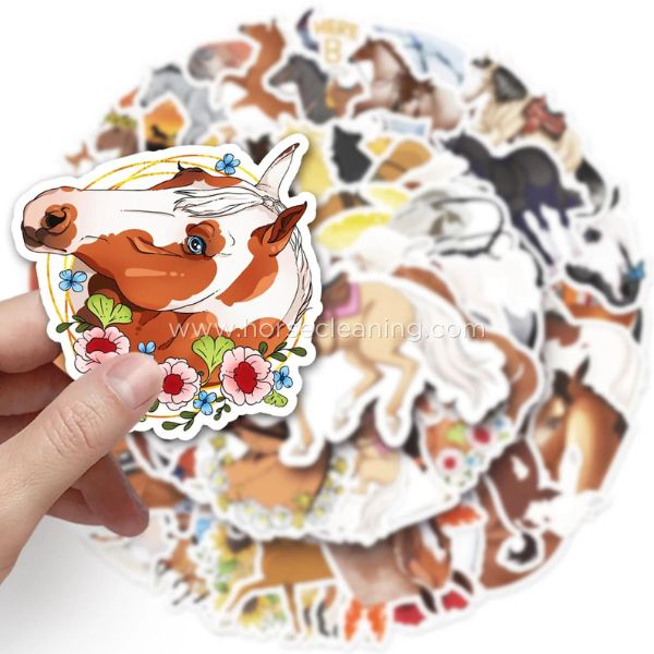 50x Horse Vinyl Stickers - Horse Cleaning Masters Of Shampoos ™