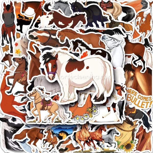 50x Horse Vinyl Stickers - Horse Cleaning Masters Of Shampoos ™