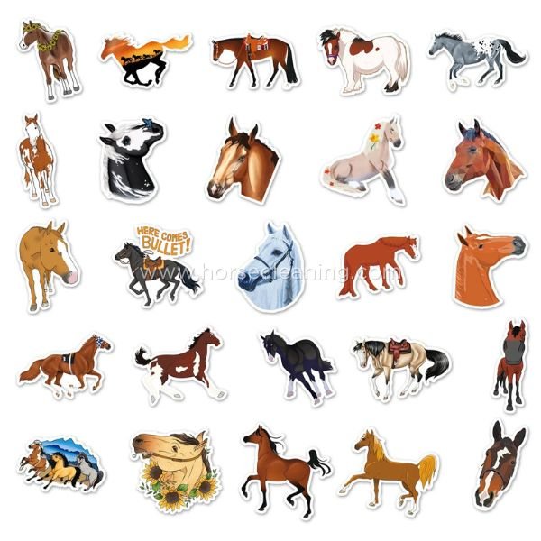 50x Horse Vinyl Stickers - Horse Cleaning Masters Of Shampoos ™
