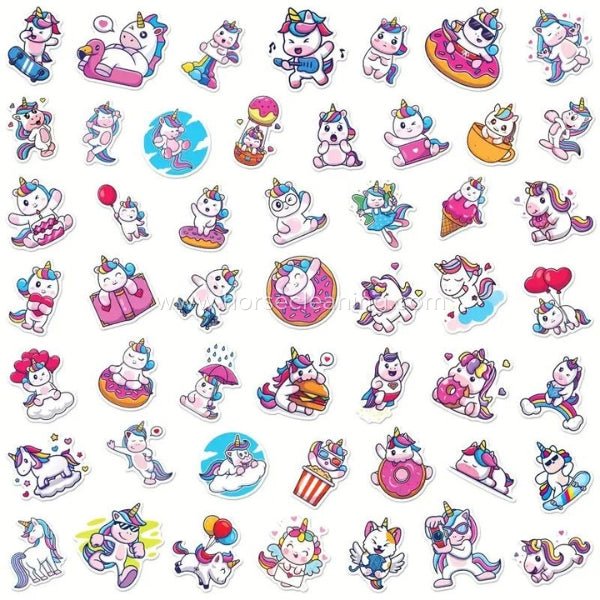 50x Unicorn Vinyl Stickers - Horse Cleaning Masters Of Shampoos ™