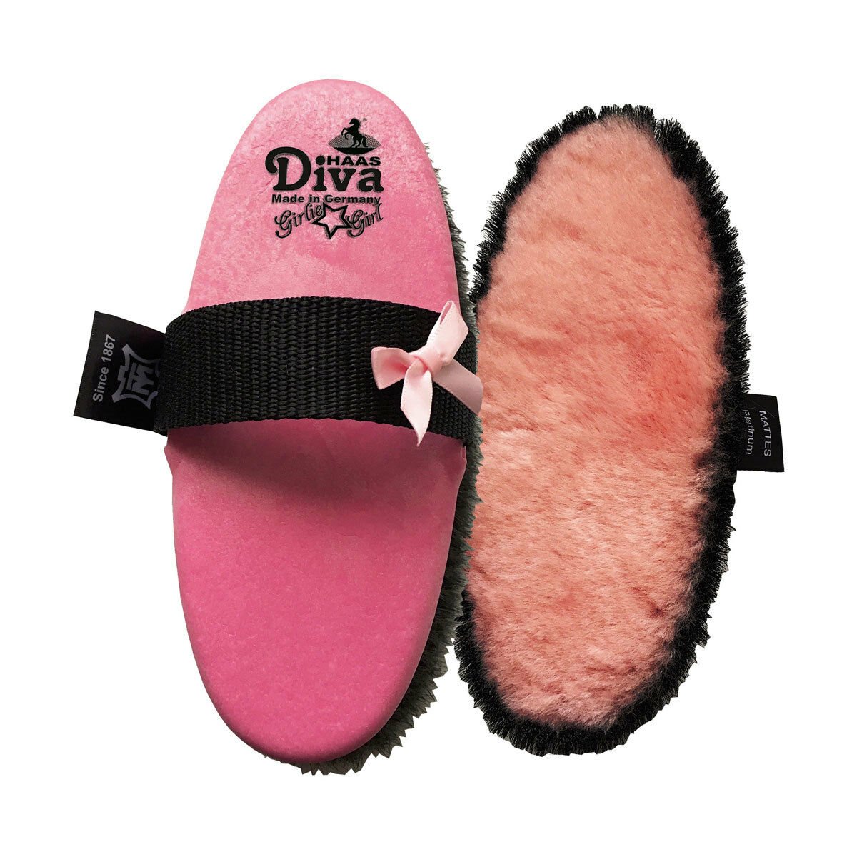 HAAS Diva Girlie Girl Lambskin Pink Body Buffer Brush - Horse Cleaning Masters Of Shampoos ™