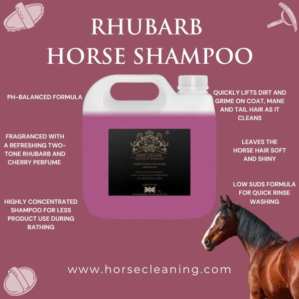 Rhubarb Horse Shampoo 5L Container - Horse Cleaning Masters Of Shampoos ™